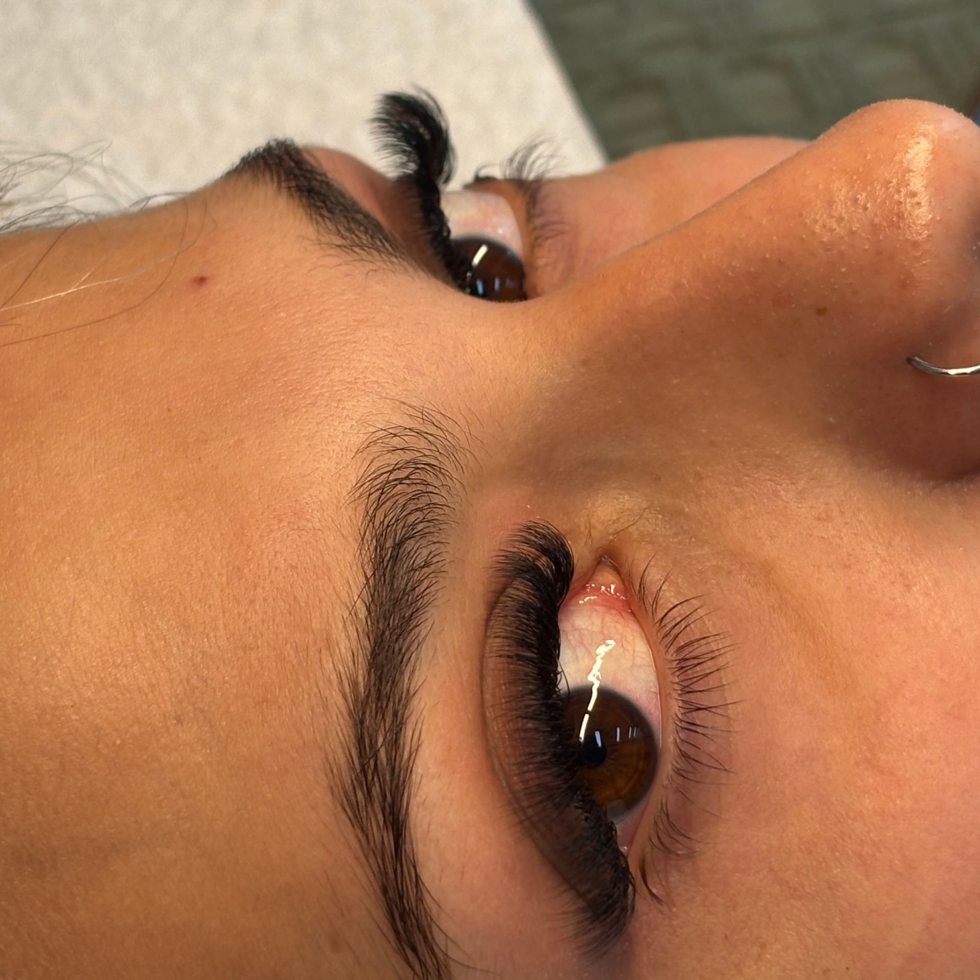 Classic lash extensions, close up