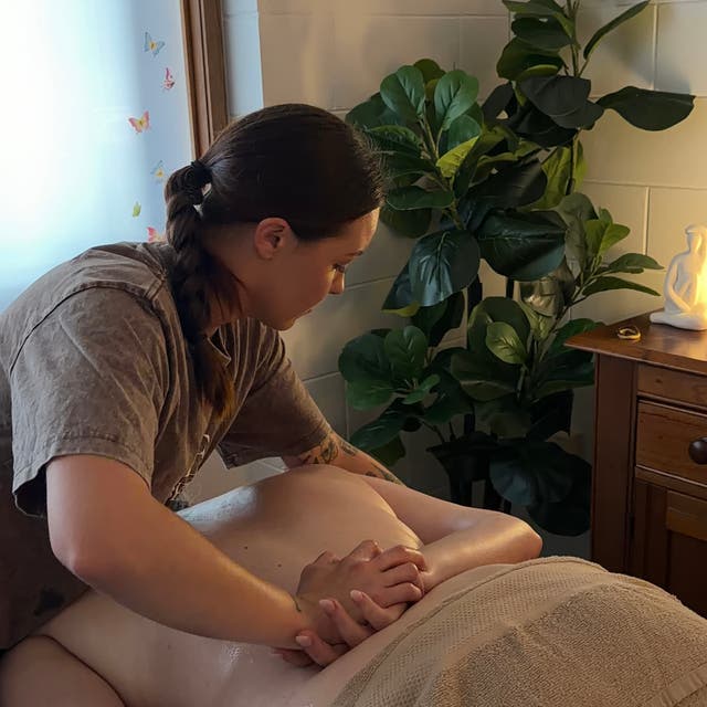 A massage in progress at SHE Day Spa